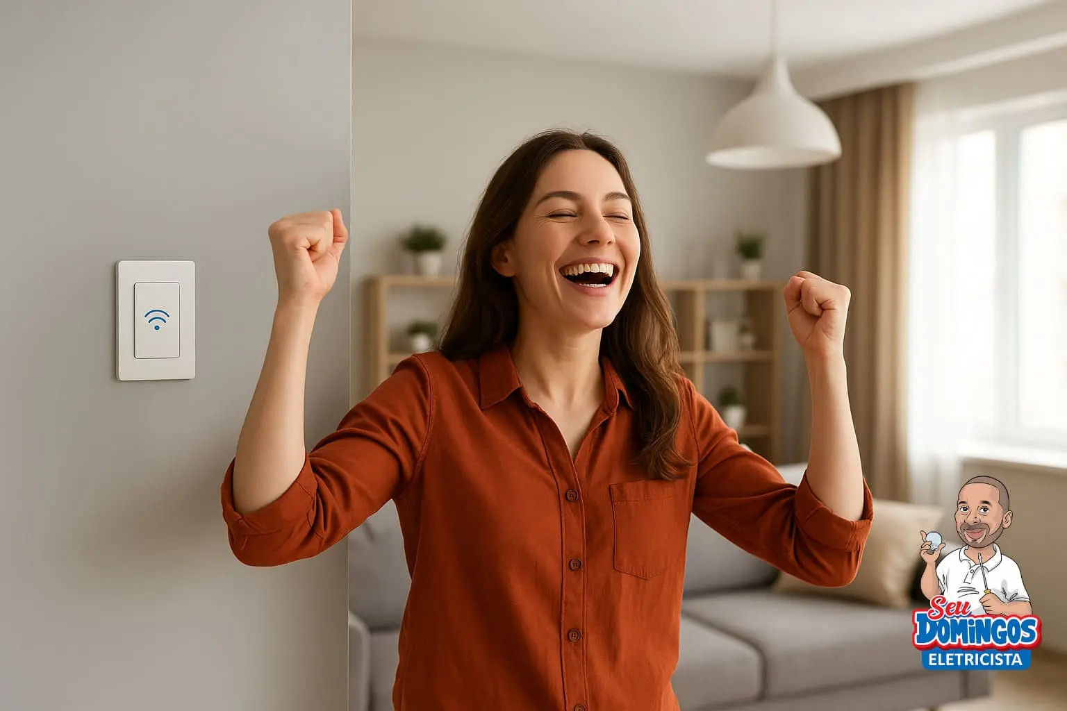 Instalação de interruptor inteligente no Morumbi SP realizada por eletricista especializado, com automação residencial e controle via Wi-Fi.