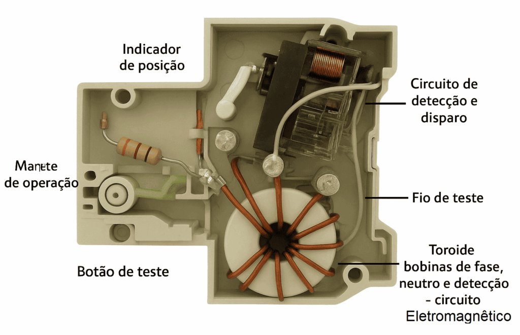 Como o disjuntor DR Funciona mecanismo