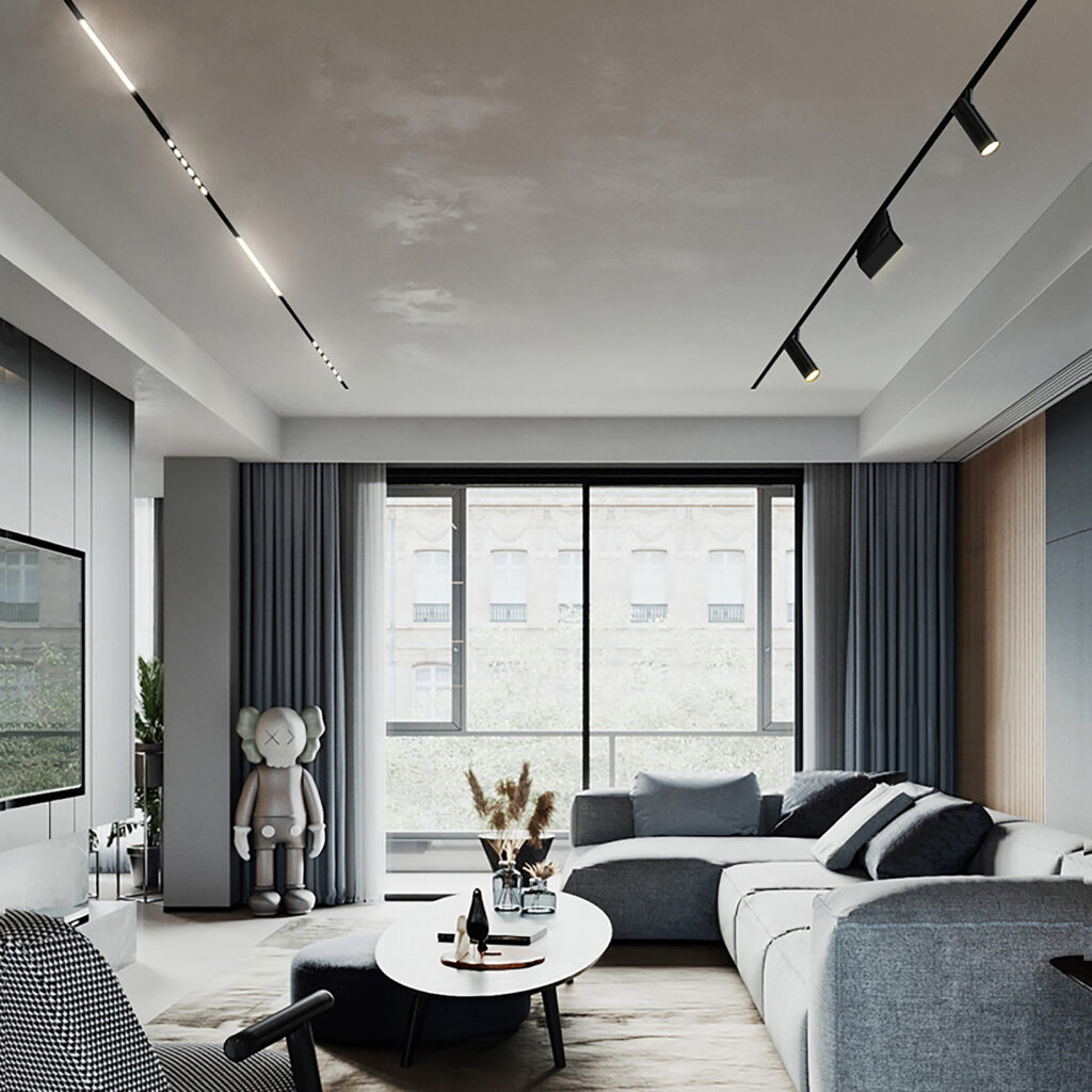 Iluminação em trilho para todo apartamento