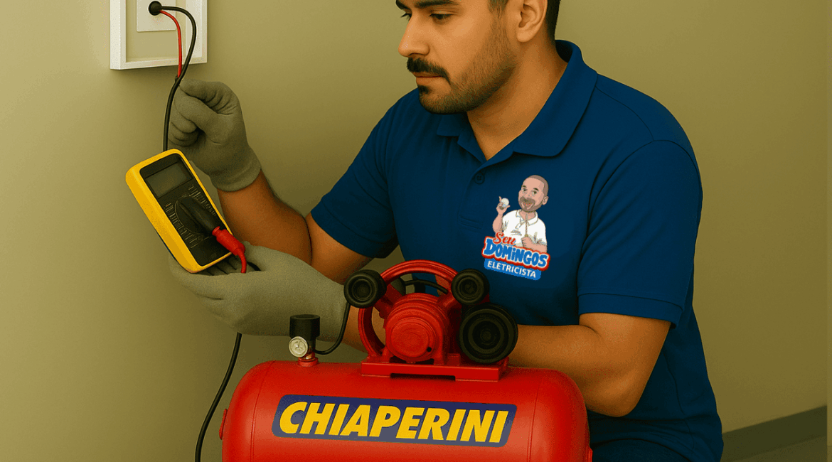 Instalação elétrica de compressor de ar