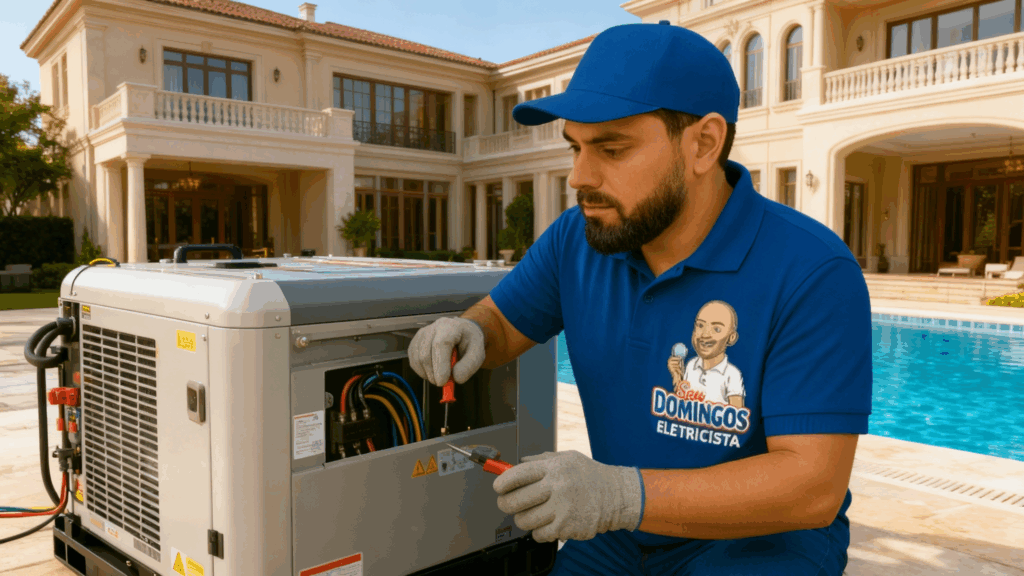 Instalando gerador residencial - SEU DOMINGOS ELETRICISTA