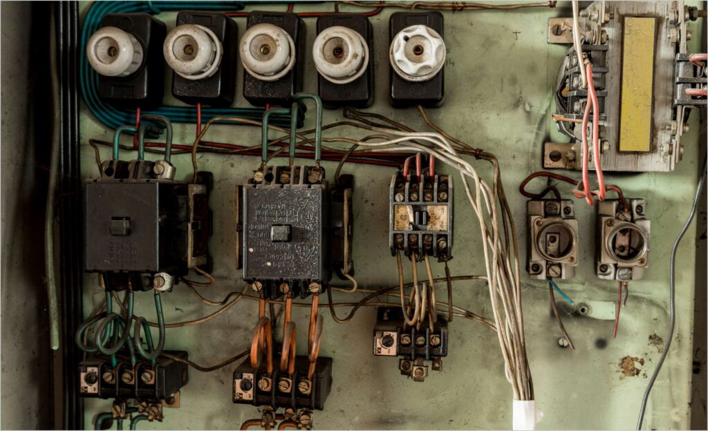 fiação em uma casa antiga