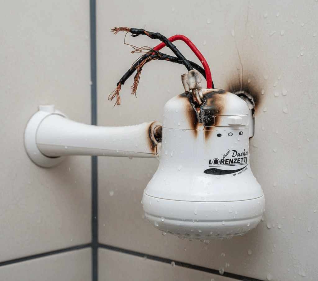 Fio de chuveiro derretendo