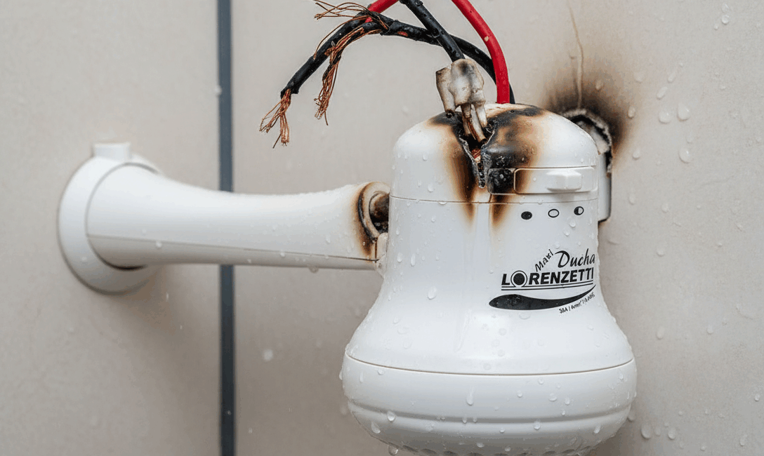 Fio de chuveiro derretendo