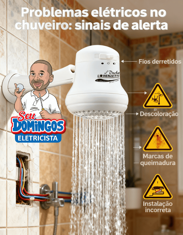 Infografico problemas eletricos Chuveiro