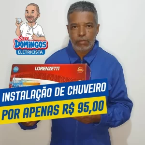 Instalação de chuveiro elétrico preço barato - SEU DOMINGOS ELETRICISTA (PROIBIDA A REPRODUÇÃO SEM AUTORIZAÇÃO)