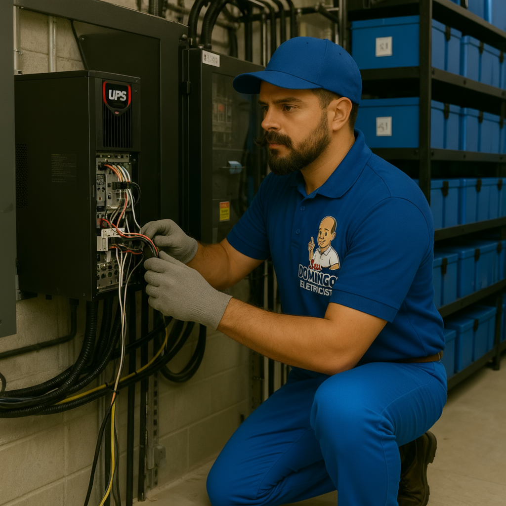 Instalando nobreak em Sp Seu Domingos Eletricista