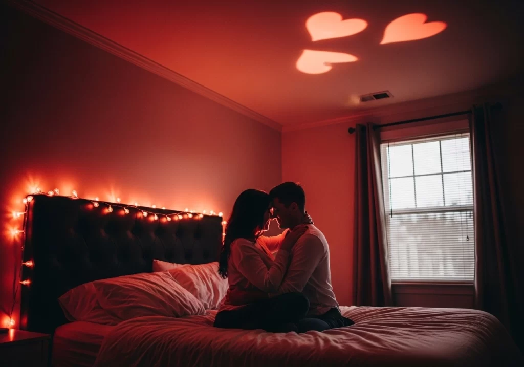 casal iluminação romantica