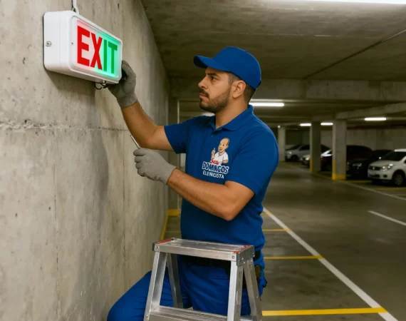 Eletricista Garagem no predio instalação luz de emergencia - SEU DOMINGOS ELETRICISTA