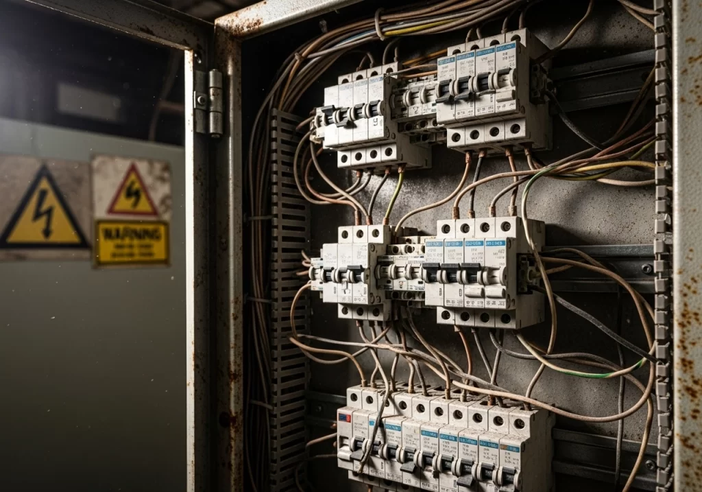 Risco quadro elétrico sem etiquetas