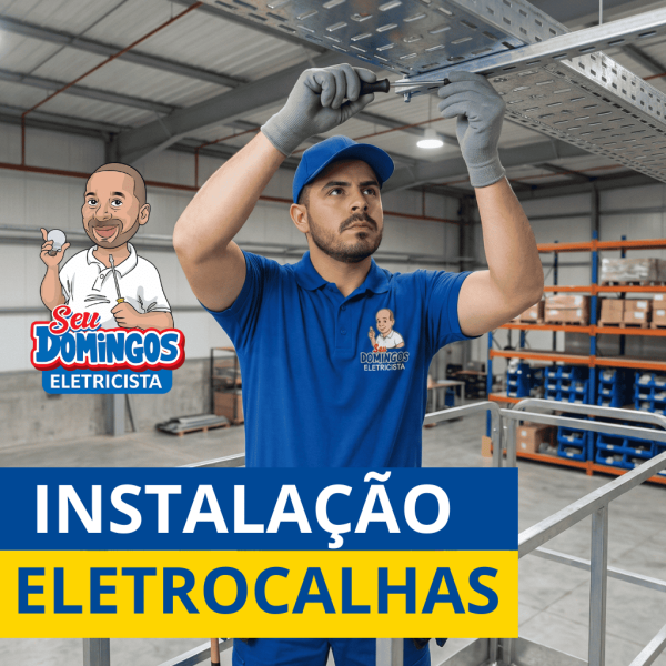 Instalação de eletrocalhas realizada por eletricista do Seu Domingos Eletricista