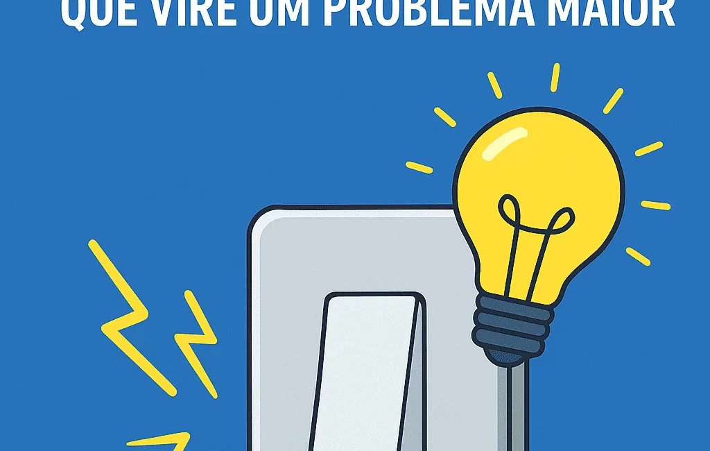 Lâmpada dentro de uma residência apresentando luzes piscando, indicando falha elétrica na instalação.