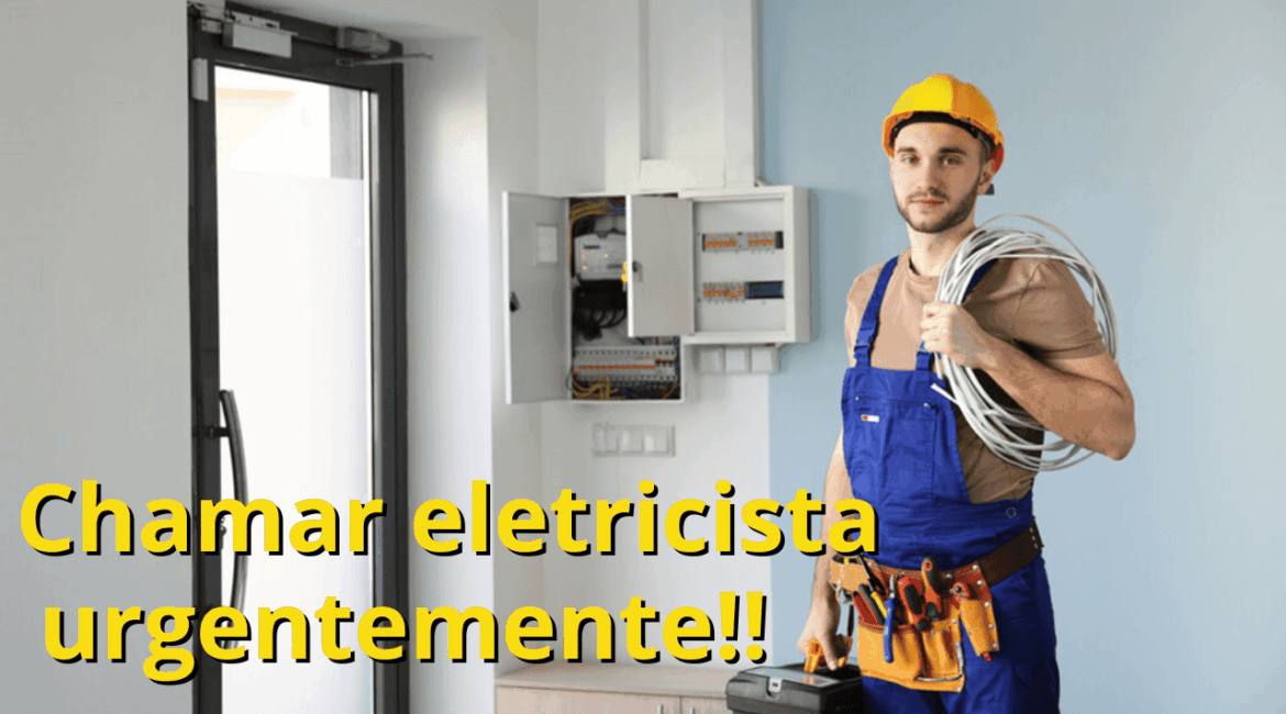 Pessoa acionando eletricista urgentemente para resolver problema elétrico em casa
