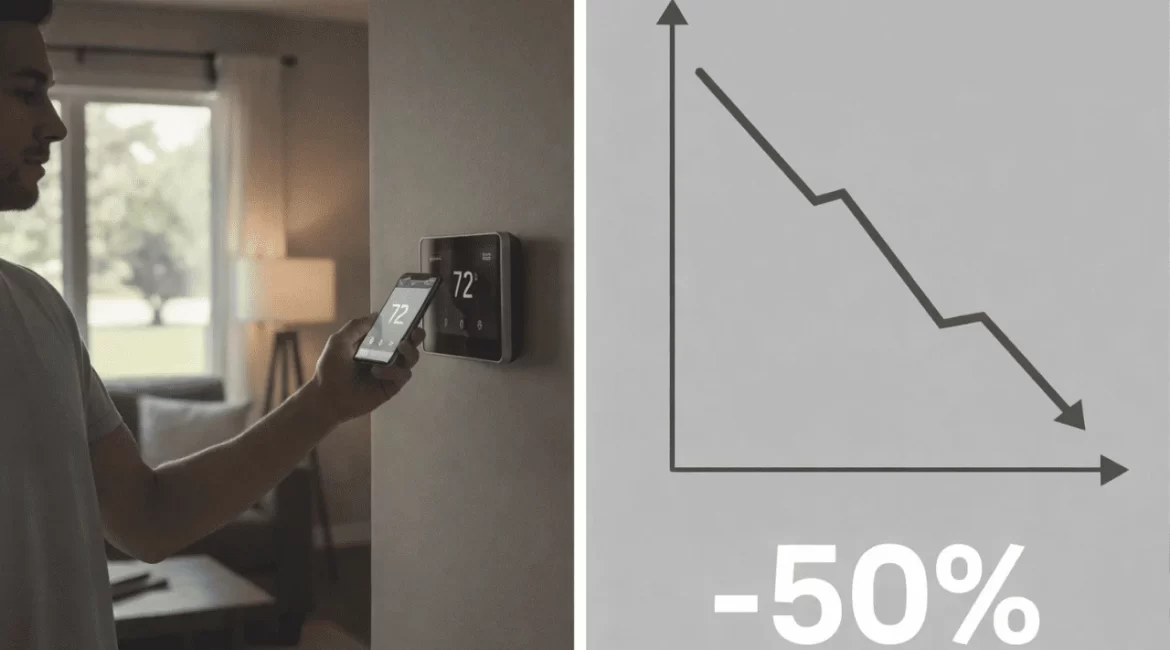 Ajuste de temperatura com gráfico econômico de consumo de energia