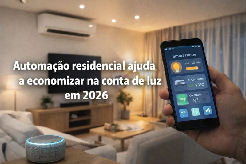 Casa inteligente com tecnologia integrada oferecendo conforto e eficiência energética