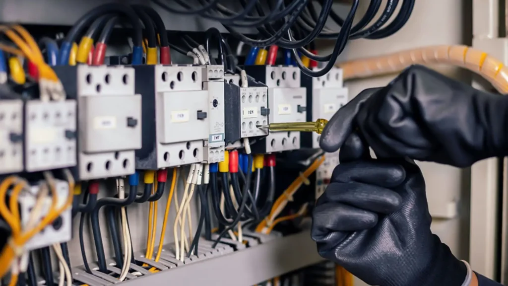Eletricista garantindo segurança elétrica dentro da residência