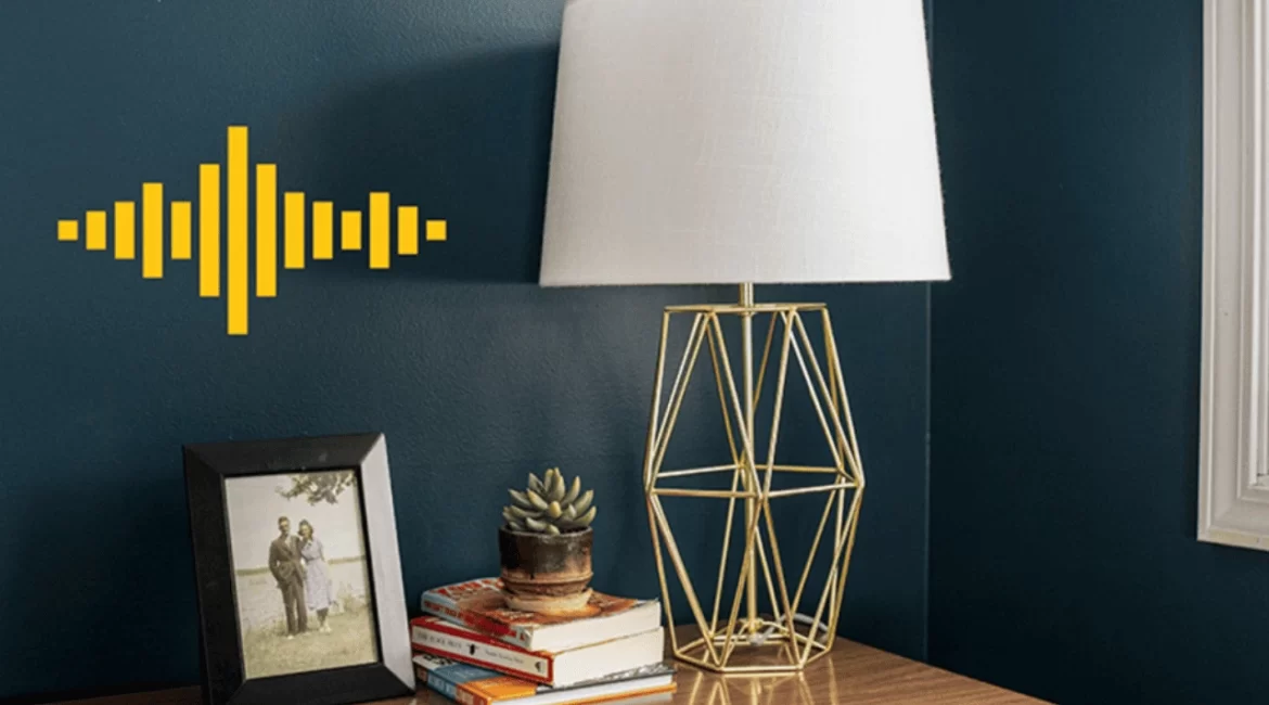 Abajur na parede com ondas representando zumbido intermitente