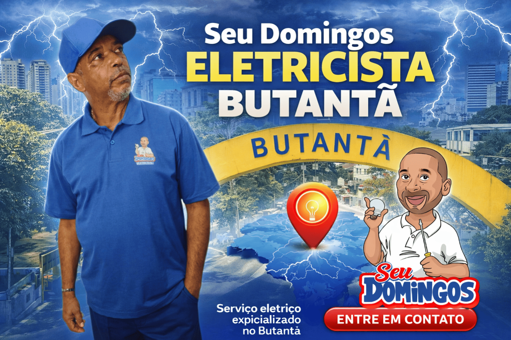 Seu Domingos Eletricista atendendo no bairro do Butantã em São Paulo