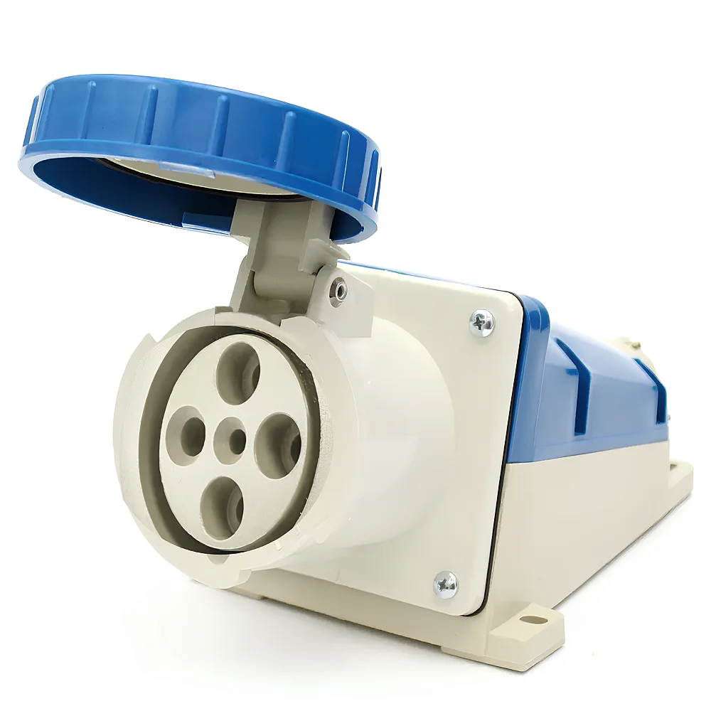Tomada industrial de sobrepor 3P+T 63A 9H 220-240V IP67 azul