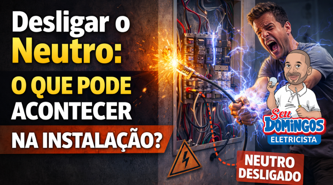 Acidente elétrico em instalação residencial durante contato com fiação energizada