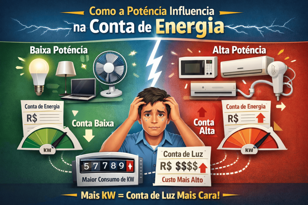 Aparelhos de alta potência impactando o consumo de energia