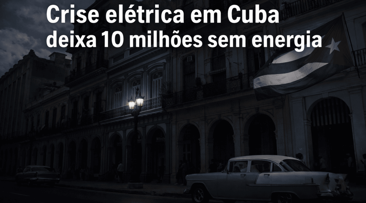 Cuba à noite durante crise elétrica com apagão