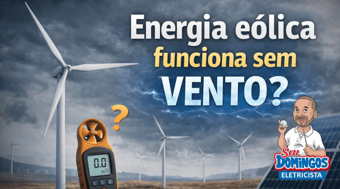 Turbinas de energia eólica paradas sem vento