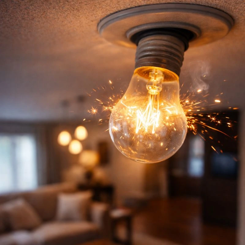 Luz piscando indicando problema elétrico por sobrecarga