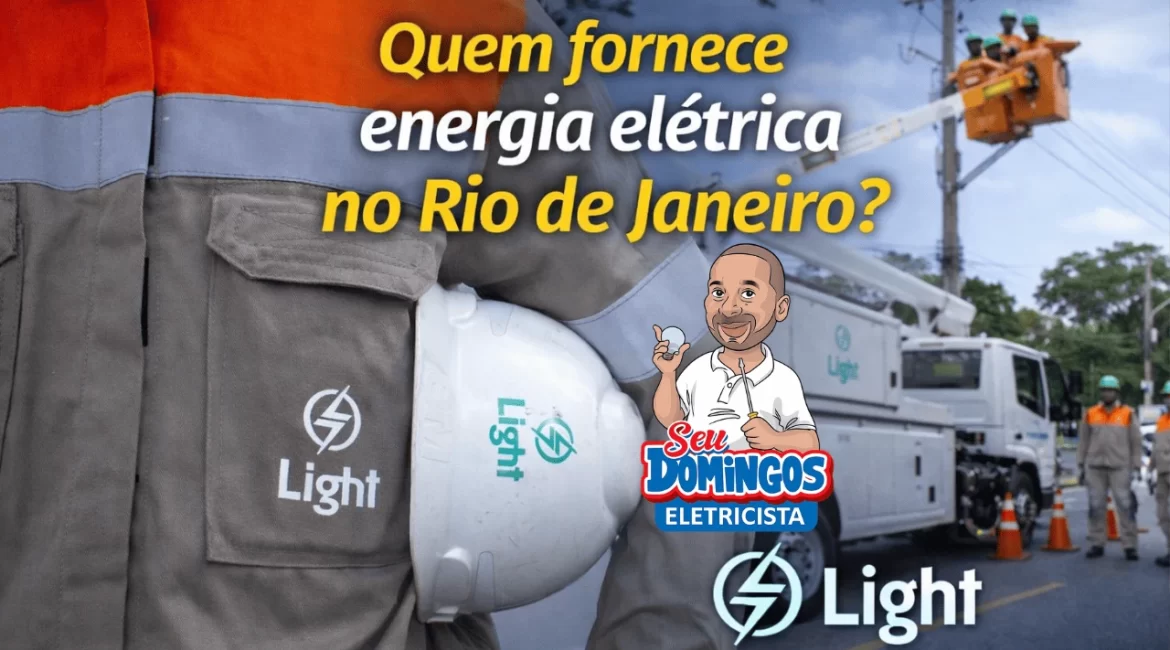 Trabalhadores da Light realizando manutenção em rede elétrica urbana