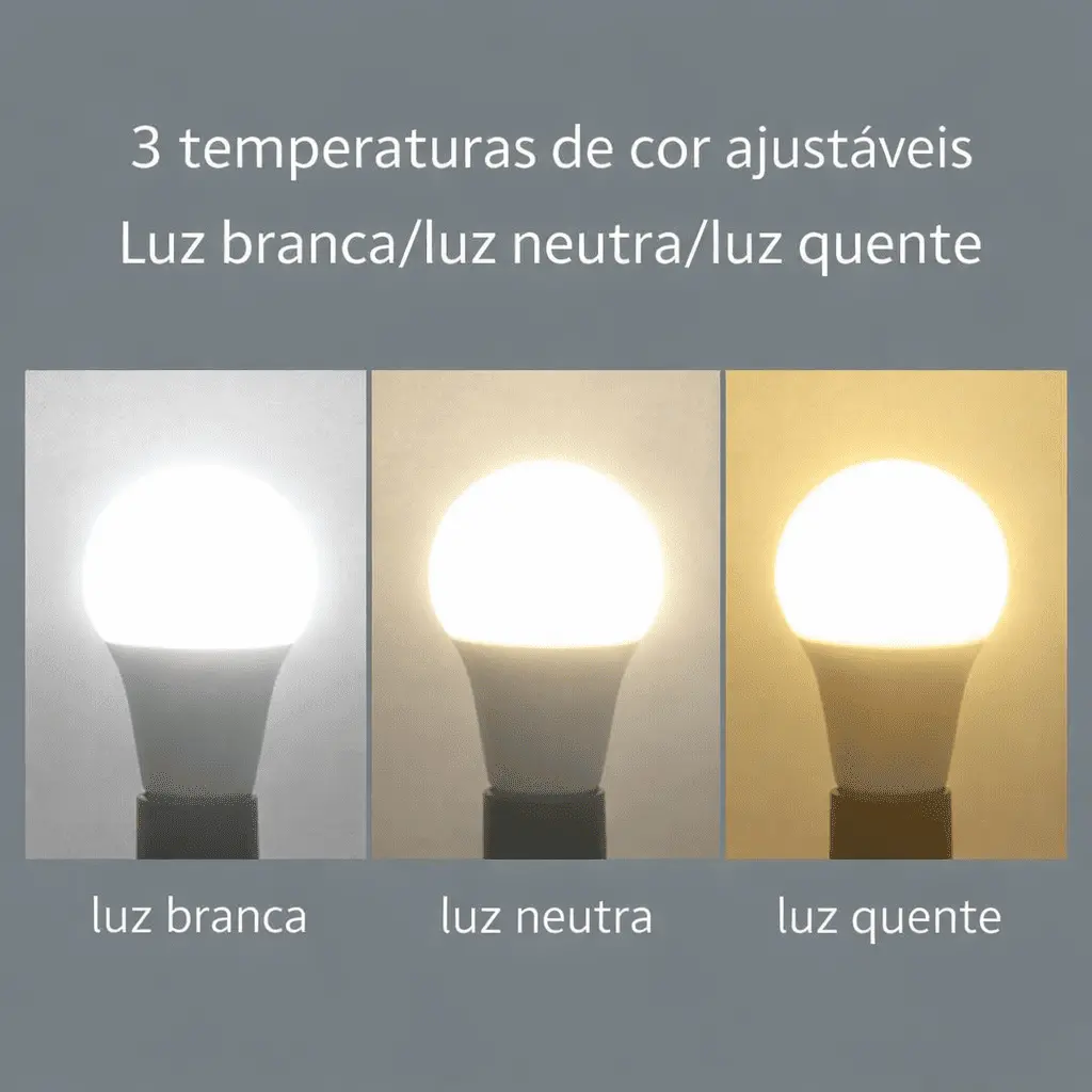 Lâmpada com três temperaturas de cor ajustáveis