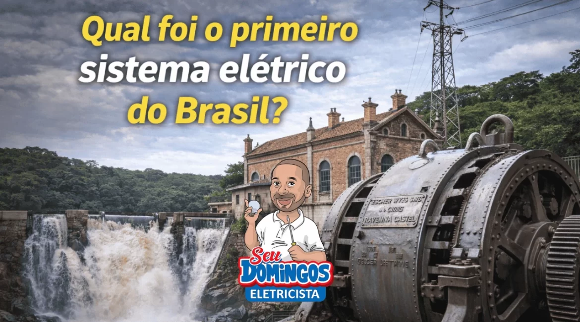 Antiga usina elétrica histórica no Brasil, representando o primeiro sistema de geração de energia elétrica.