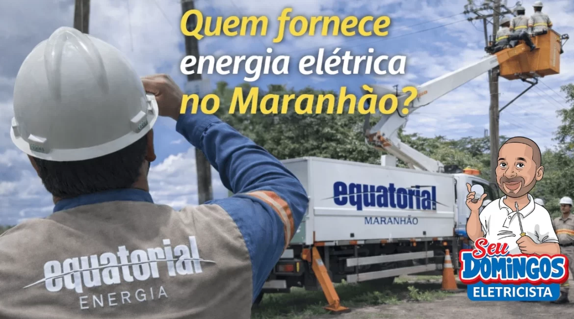 Equipe da Equatorial Maranhão com caminhão realizando manutenção na rede elétrica.