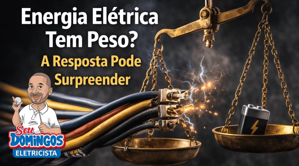 Representação da energia elétrica associada ao conceito de peso e eletricidade