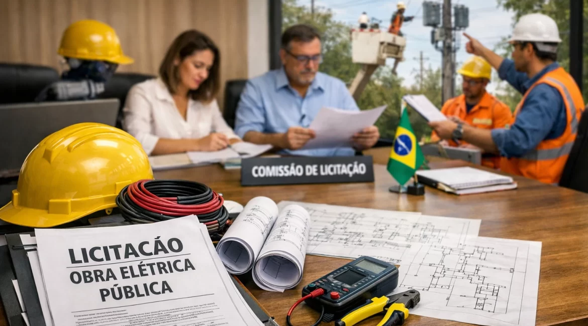 Processo de licitação para obra elétrica pública