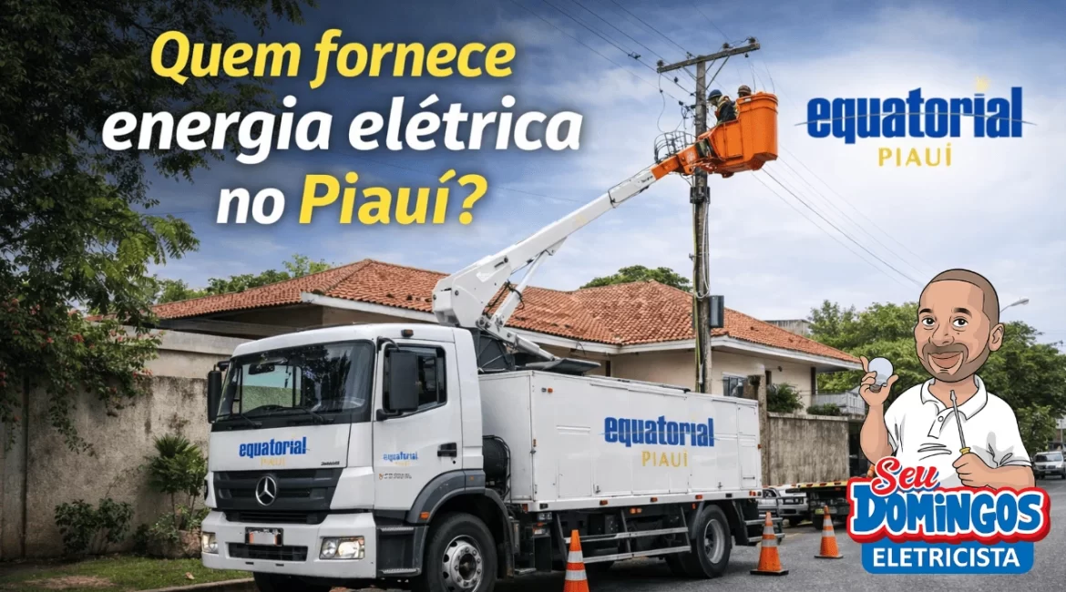 Equipe da Equatorial Piauí trabalhando na rede elétrica na rua