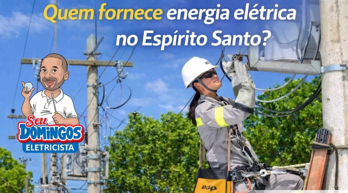Trabalhadora da EDP realizando manutenção em rede de energia elétrica