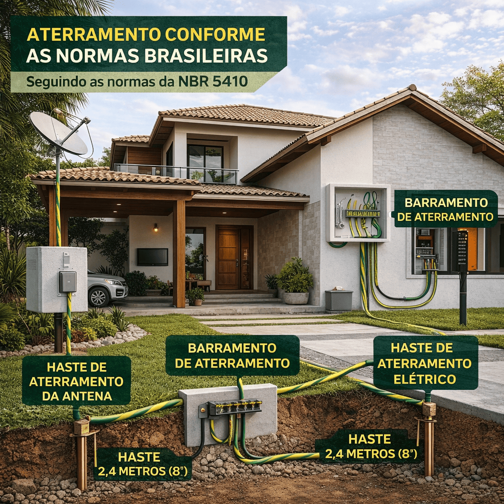 Aterramento residencial conforme NBR 5410