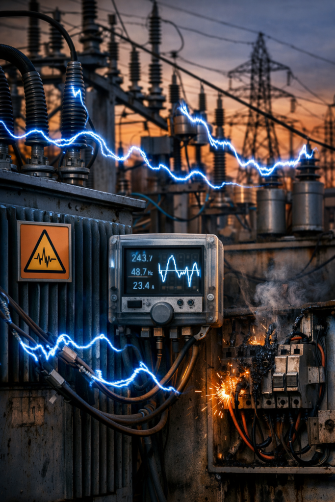 Distúrbio harmônico em subestação elétrica