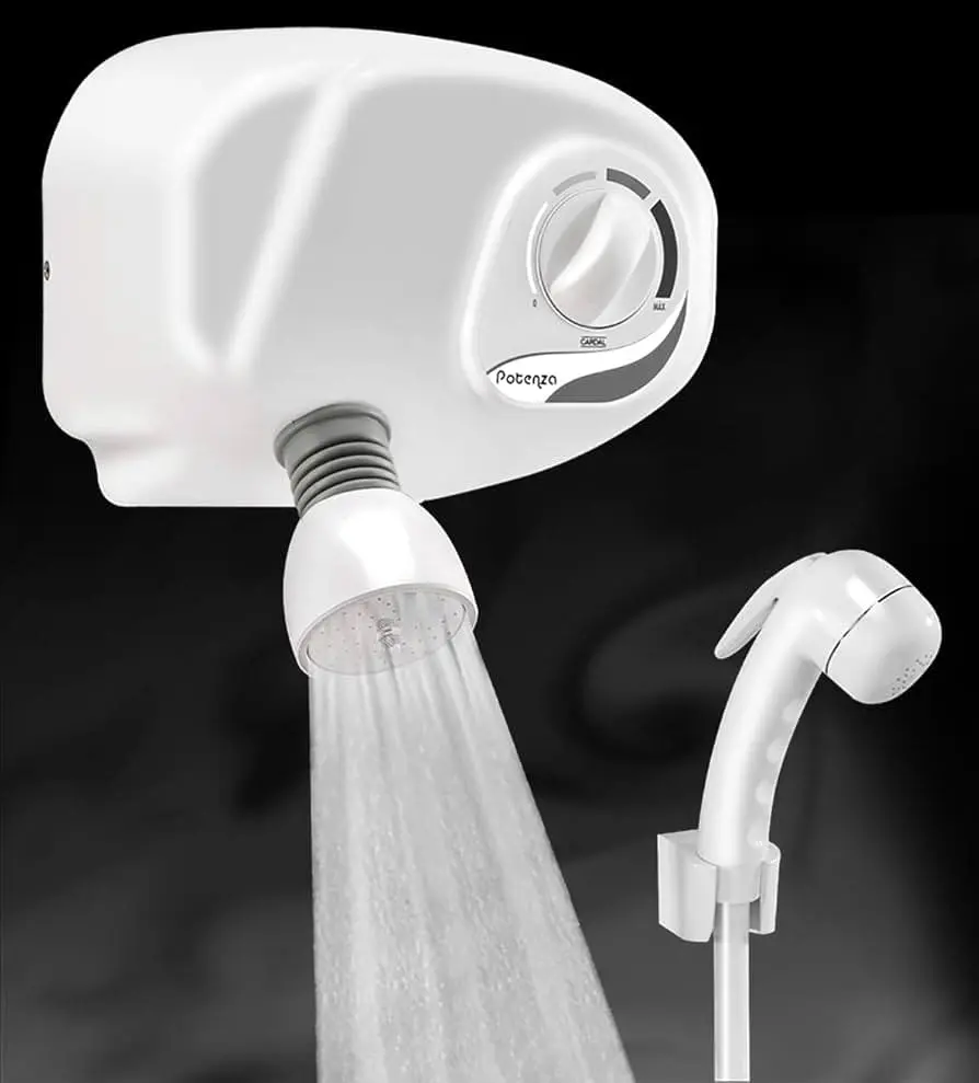 Ducha Potenza Cardal com pressurizador e quatro temperaturas na cor branca