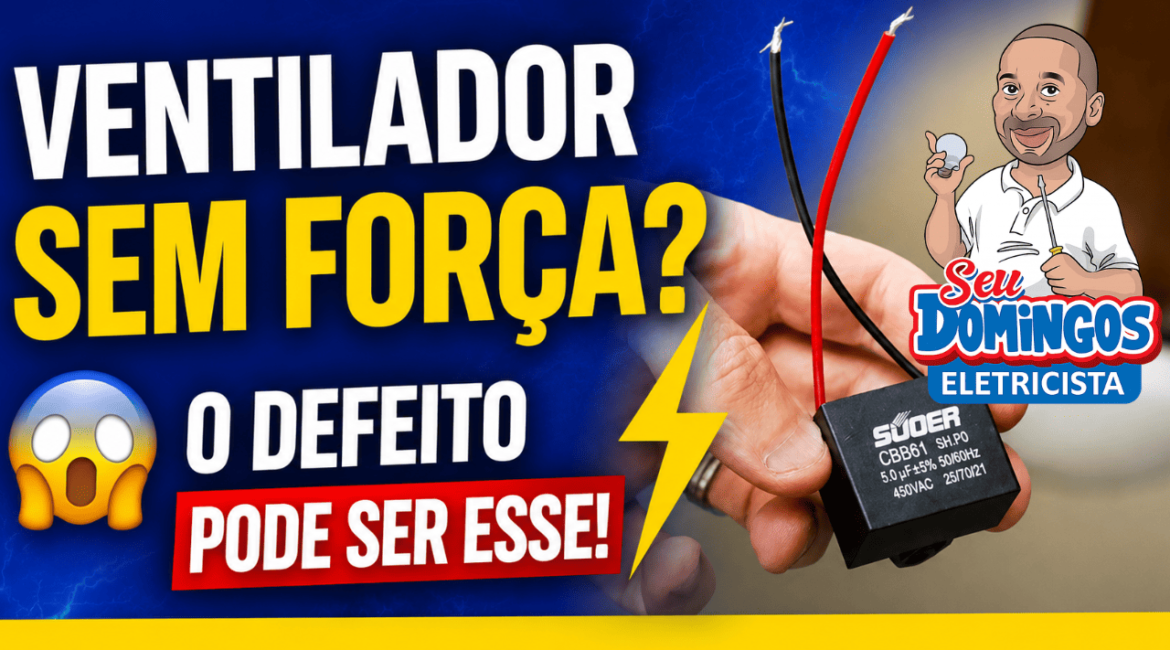 Ventilador de teto girando com baixa velocidade