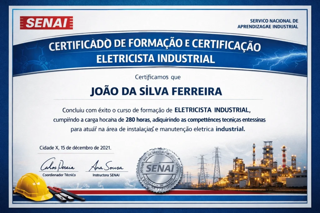Certificado de eletricista industrial SENAI