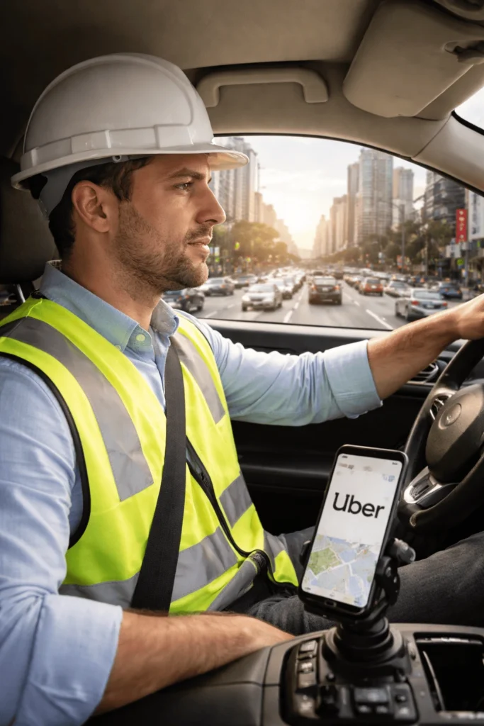 Engenheiro dirigindo Uber na Avenida Paulista