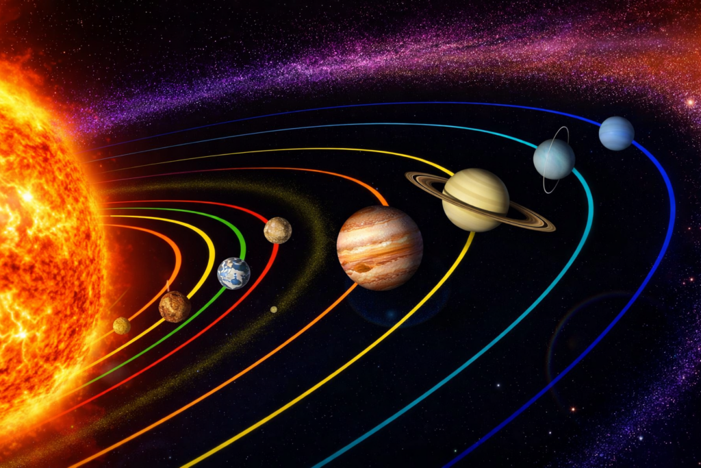 Atividade elétrica em outros planetas com tempestades e descargas atmosféricas em ambientes espaciais