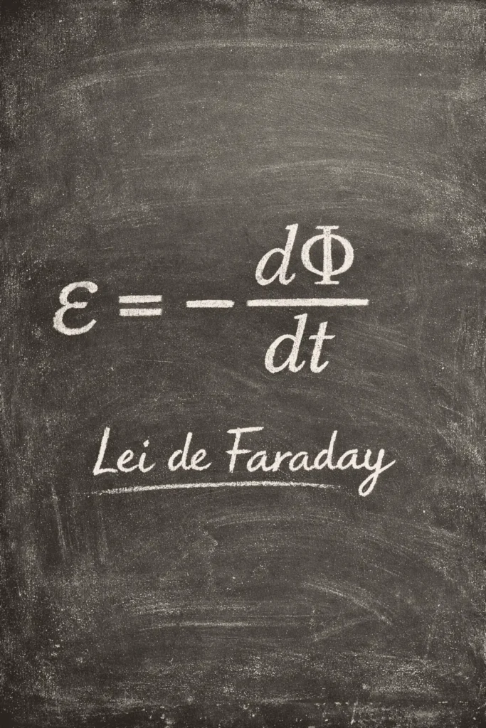 Lei de Faraday representada em quadro elétrico antigo