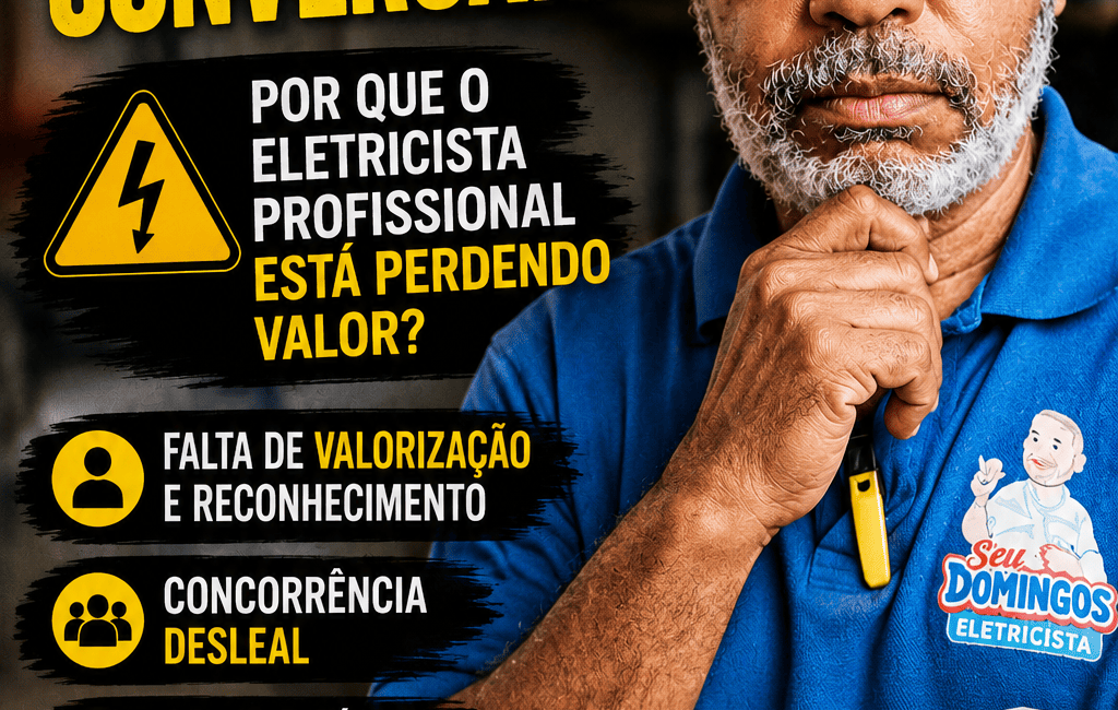 Seu Domingos Eletricista falando sobre valorização da profissão e os desafios enfrentados pelos eletricistas no Brasil.