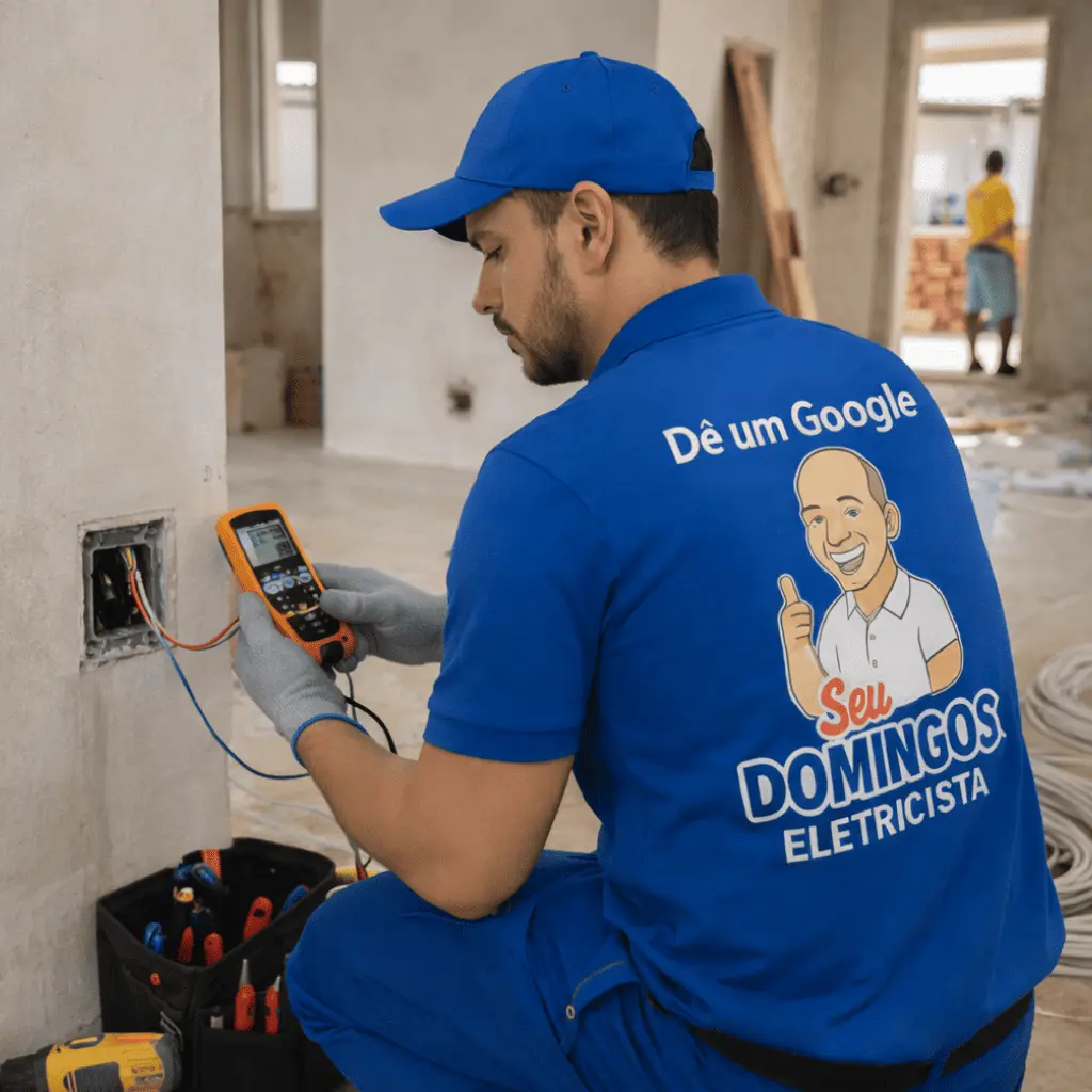 Eletricista da Seu Domingos Eletricista realizando manutenção residencial