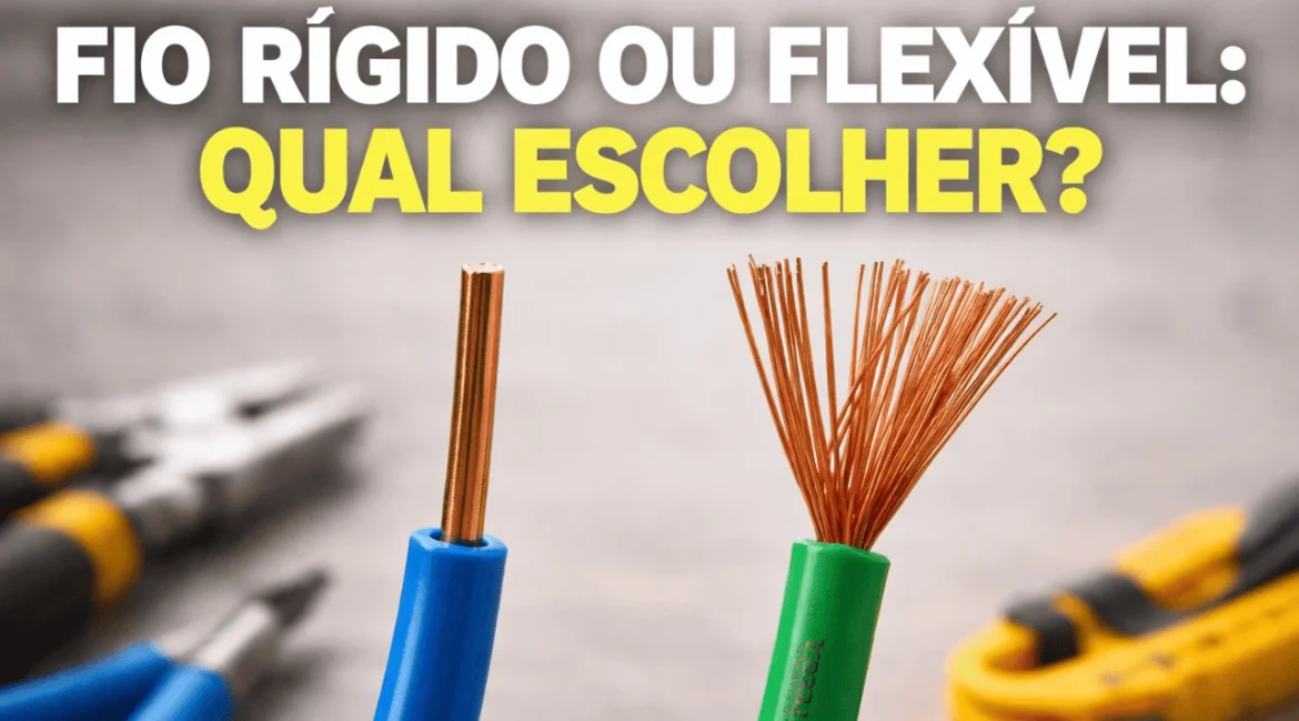 Fio rígido e fio flexível lado a lado
