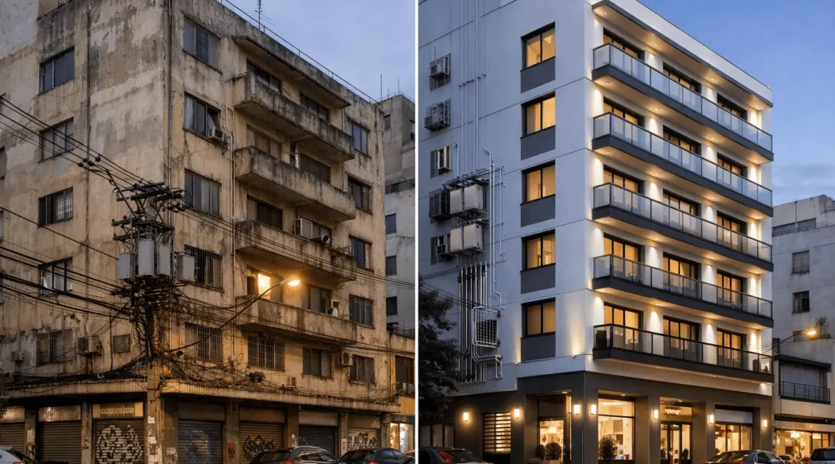 Retrofit elétrico em prédio antigo