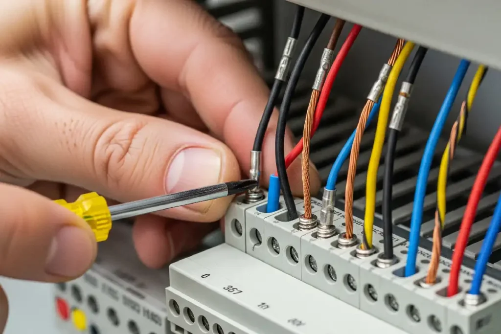 conectar terminais de fiação