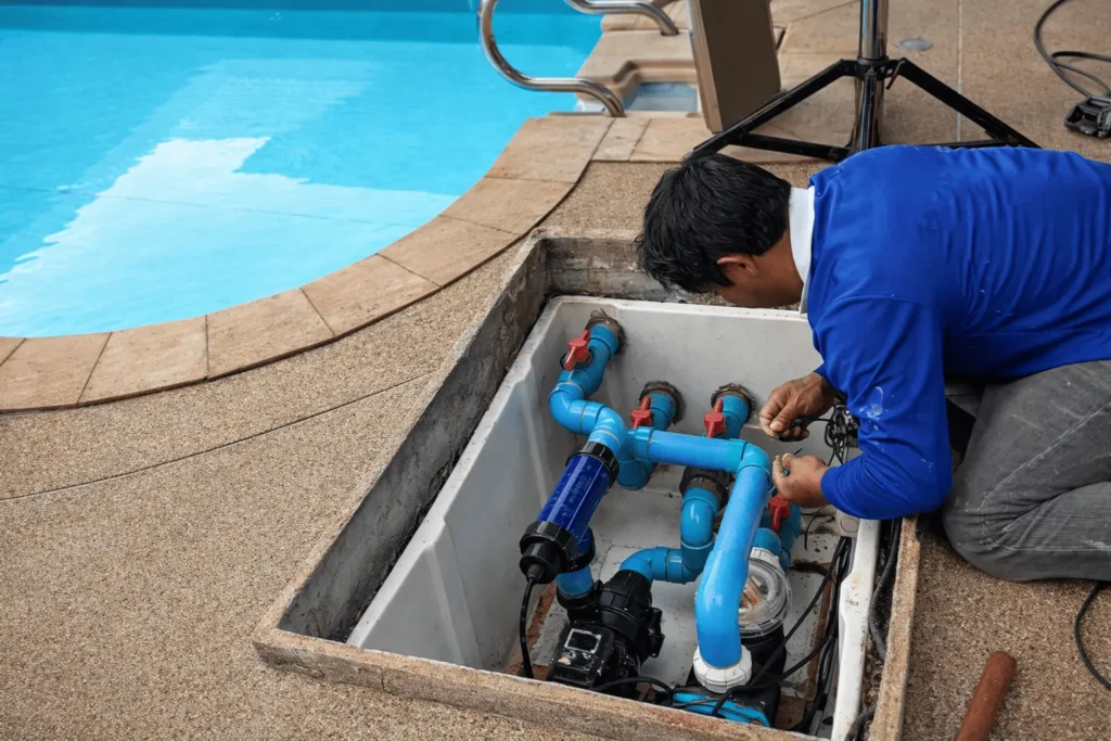 Manutenção e reparo elétrico em piscina
